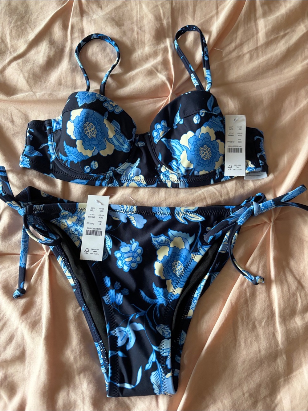 J Crew Underwire Floral String Bikini size 32A / Small